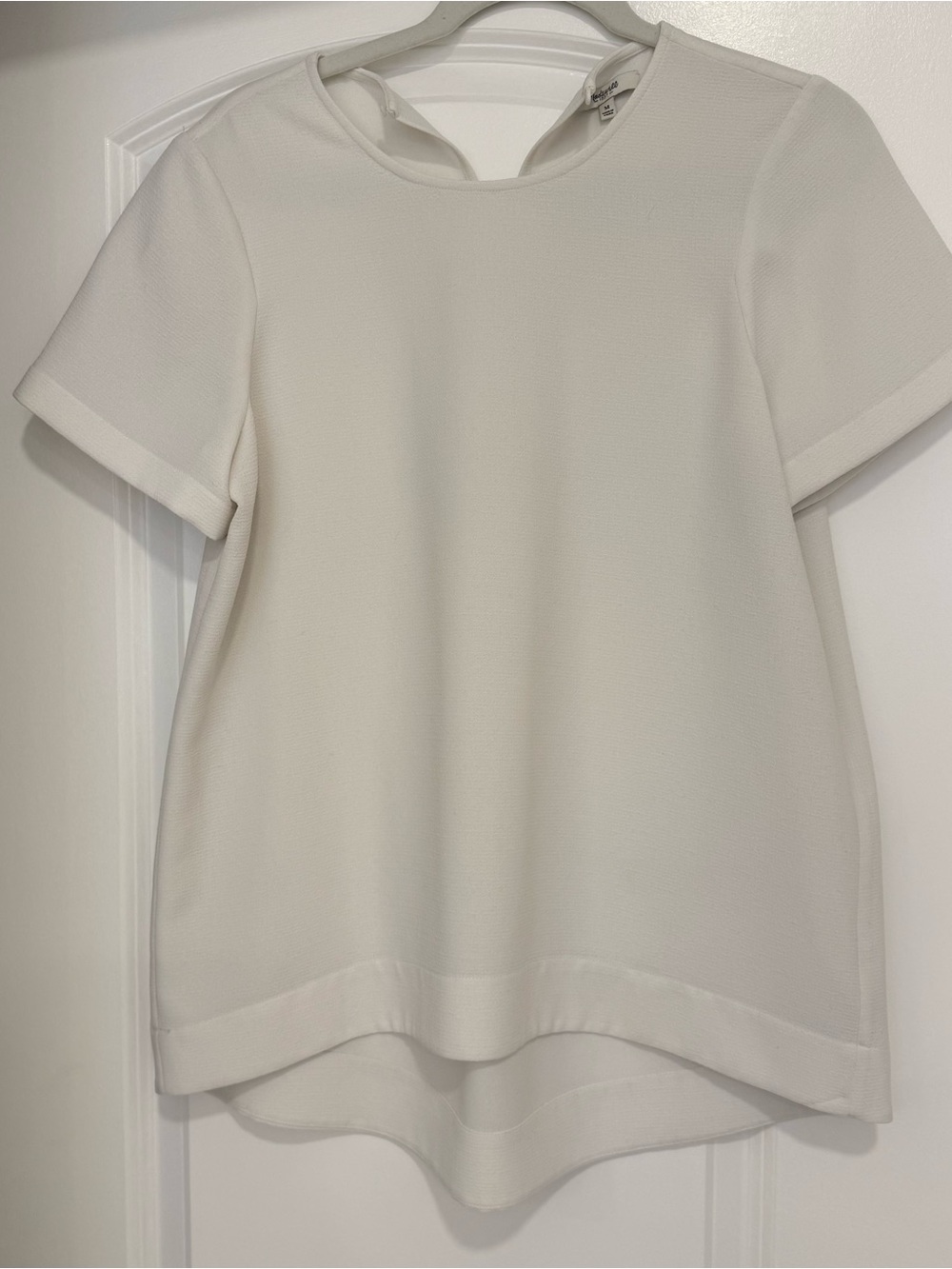 Madewell Cream Short Sleeve Textured Top